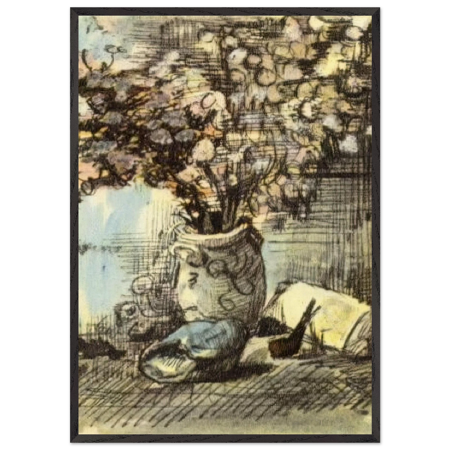 Honesty in a Vase - Vincent van Gogh Framed Art Print – Black Wooden Frame - Default Title - -Framed Art Print