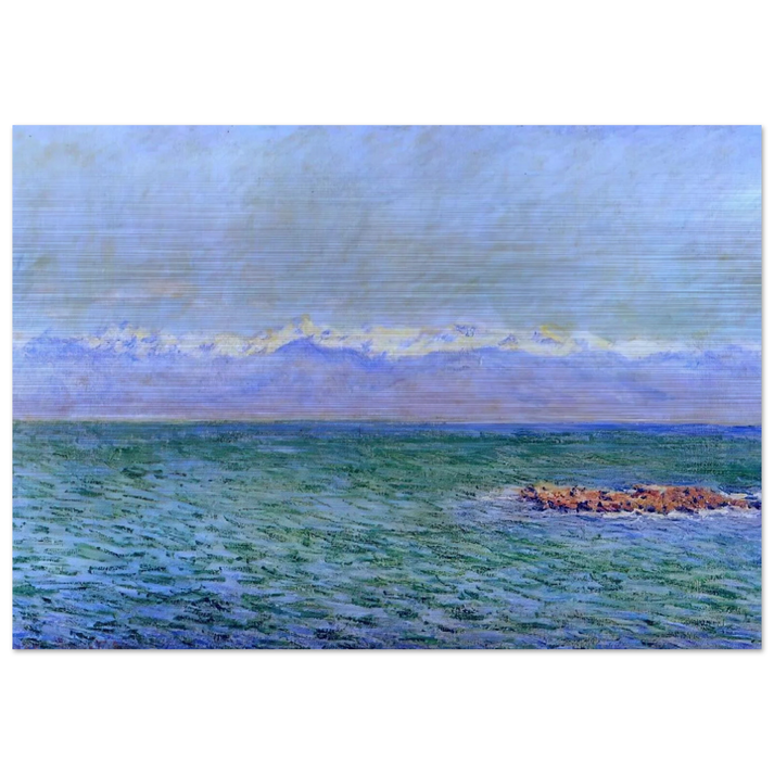 The Sea and the Alps - claude monet Brushed Aluminum Print - 70x100 cm / 28x40 inches | claude monet Aluminum Print | claude monet Prints