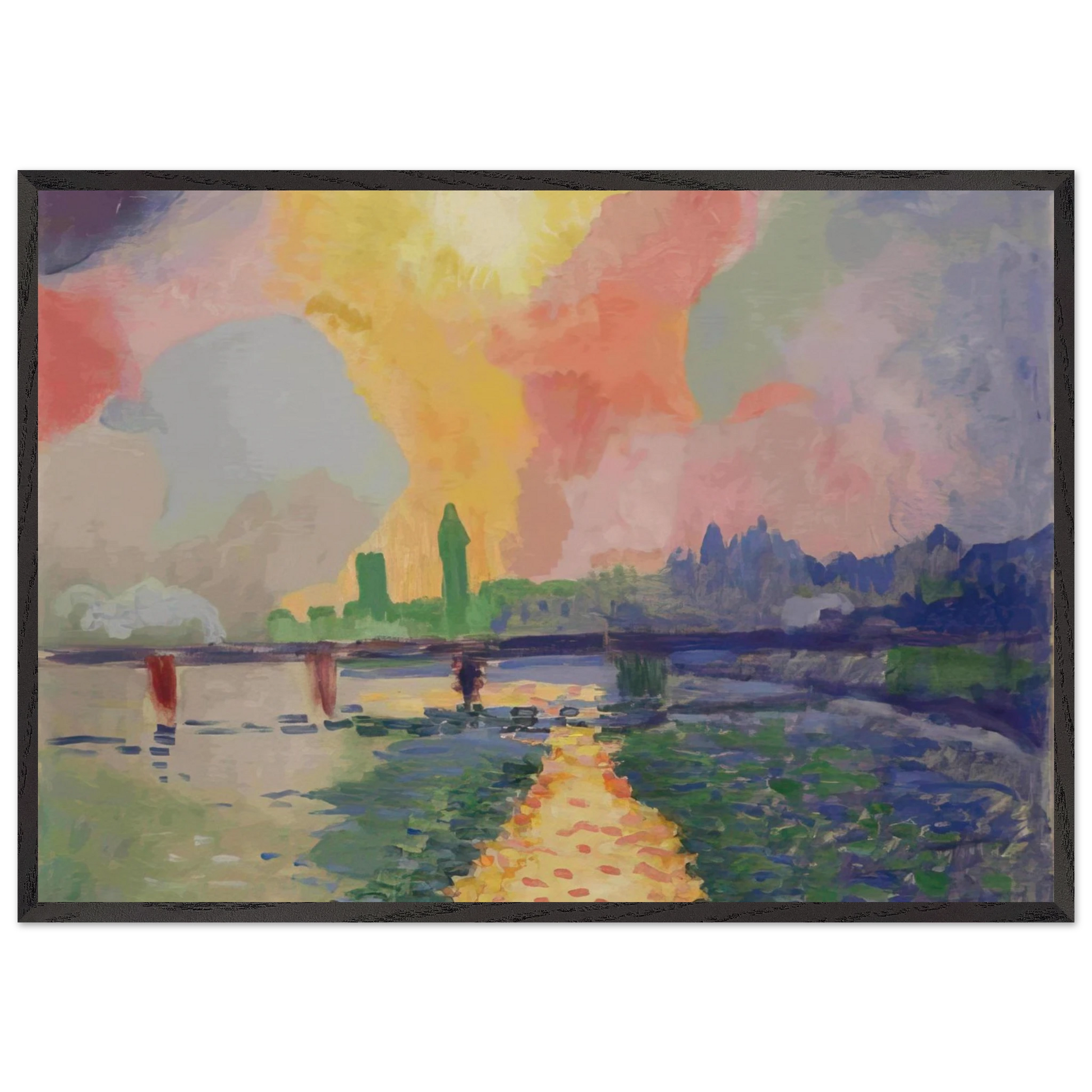 CHARING CROSS BRIDGE LONDON 1906 - Andre Derain Framed Art Print – Black Wooden Frame - Default Title - -Framed Art Print