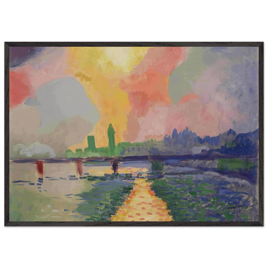 CHARING CROSS BRIDGE LONDON 1906 - Andre Derain Framed Art Print – Black Wooden Frame - Default Title - -Framed Art Print