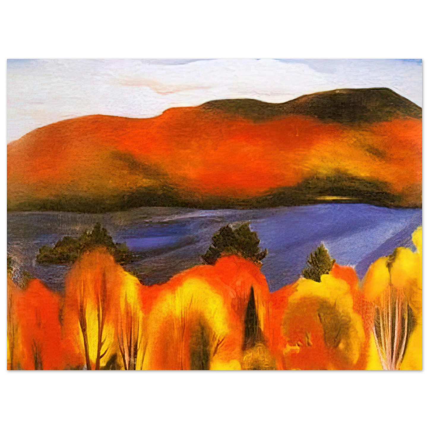 Georgia O'Keeffe - Lake George, Autumn Fine Art Poster - 13x18 cm / 5x7 inches