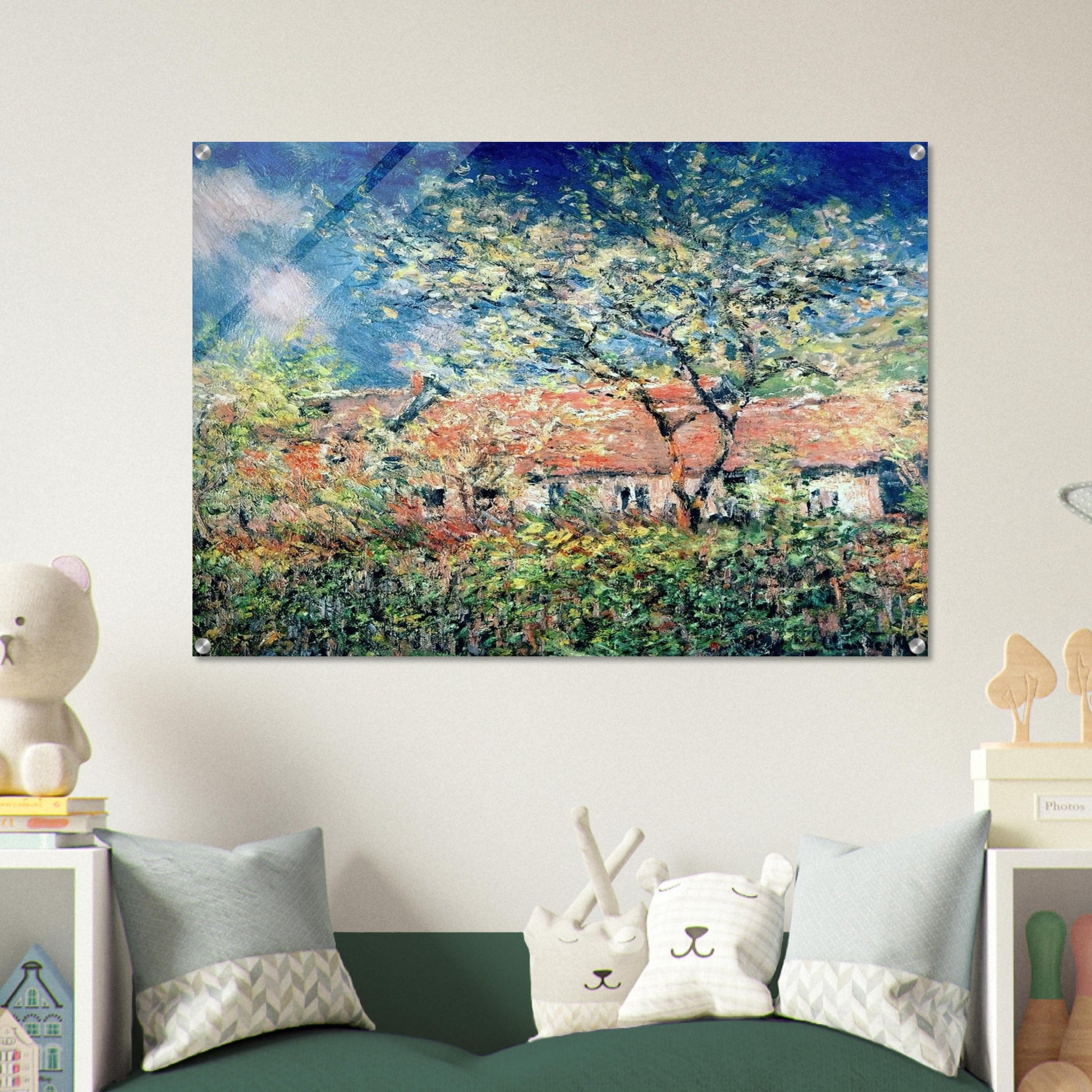 Springtime at Giverny - claude monet Acrylic Print - 70x100 cm / 28x40″ inches