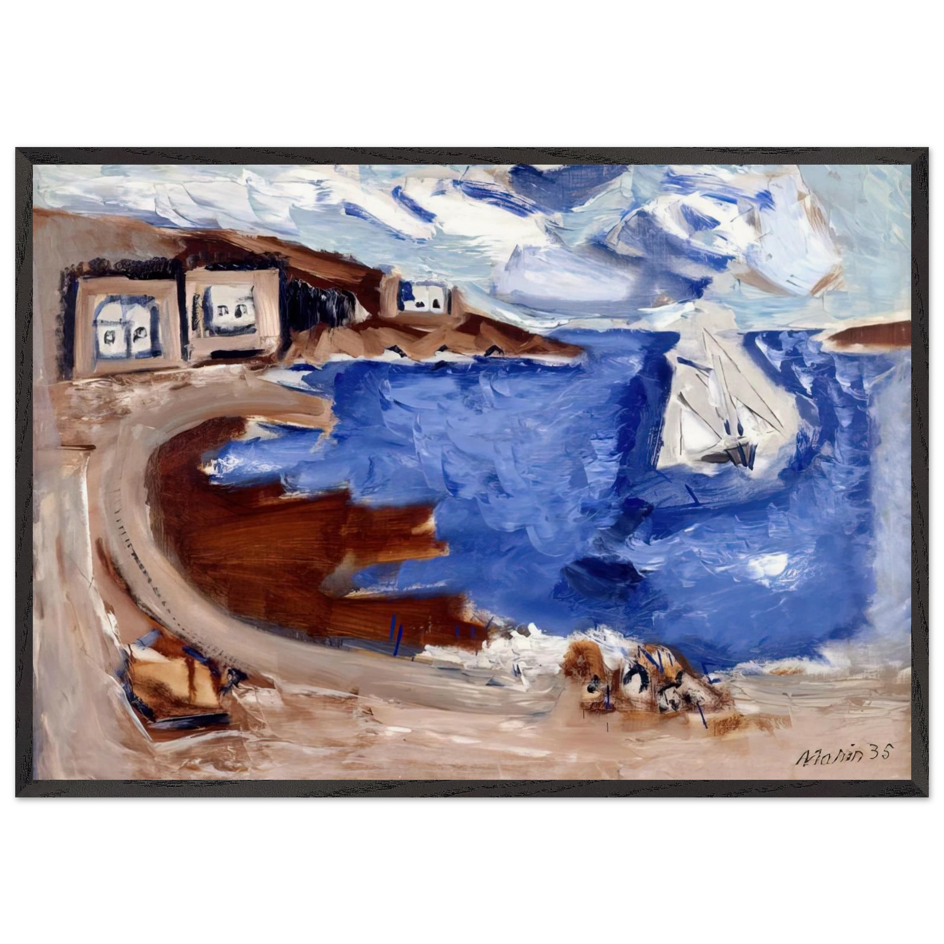 From Seeing Cape Split - 1935 - John Marin Framed Art Print – Black Wooden Frame - Default Title - -Framed Art Print