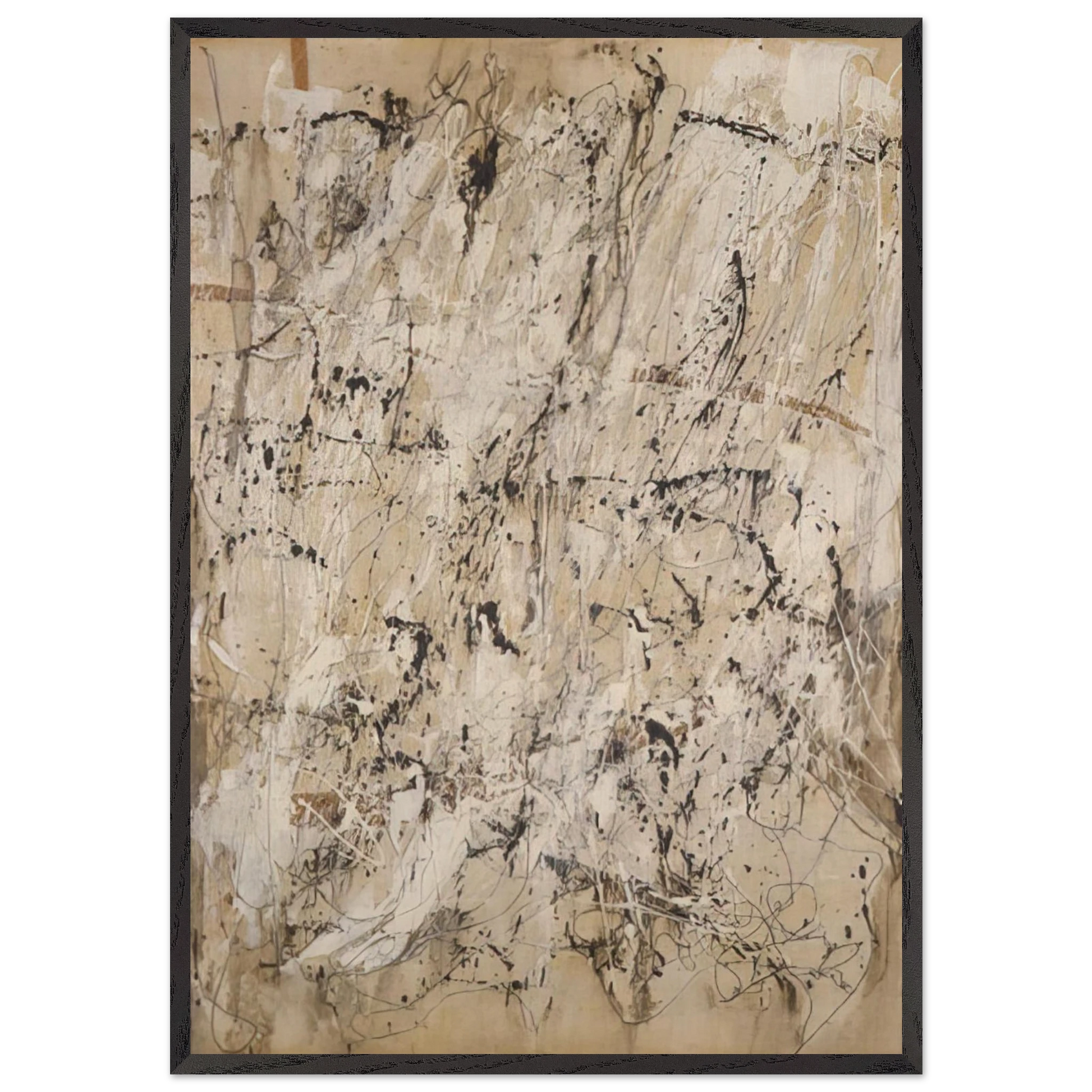 Pittura 12-58 - 1958 - Enrico Castellani Framed Art Print – Black Wooden Frame - Default Title - -Framed Art Print