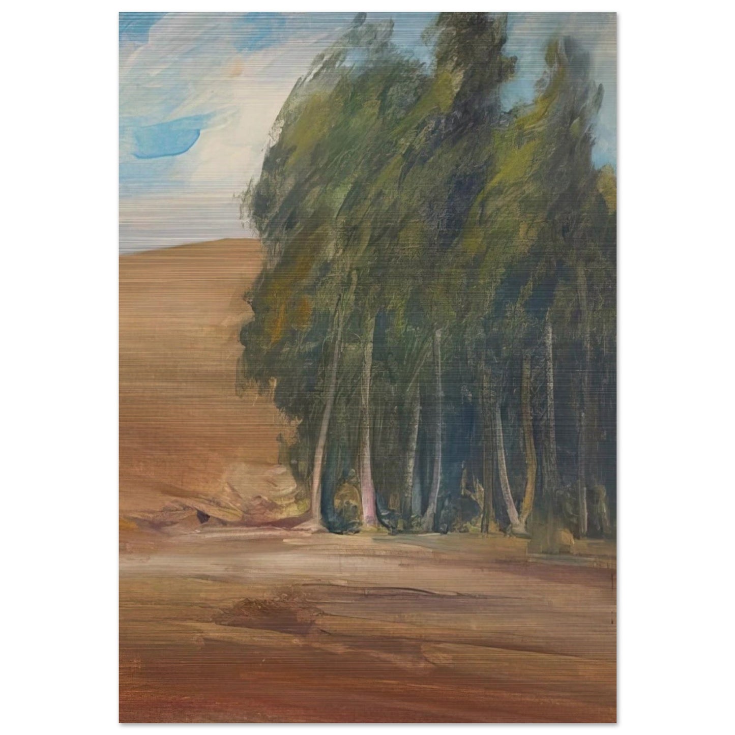 A Grove of Windswept Trees - Tonalism - Xavier Martinez Brushed Aluminum Print - 70x100 cm / 28x40 inches | Xavier Martinez Aluminum Print | Xavier Martinez Prints
