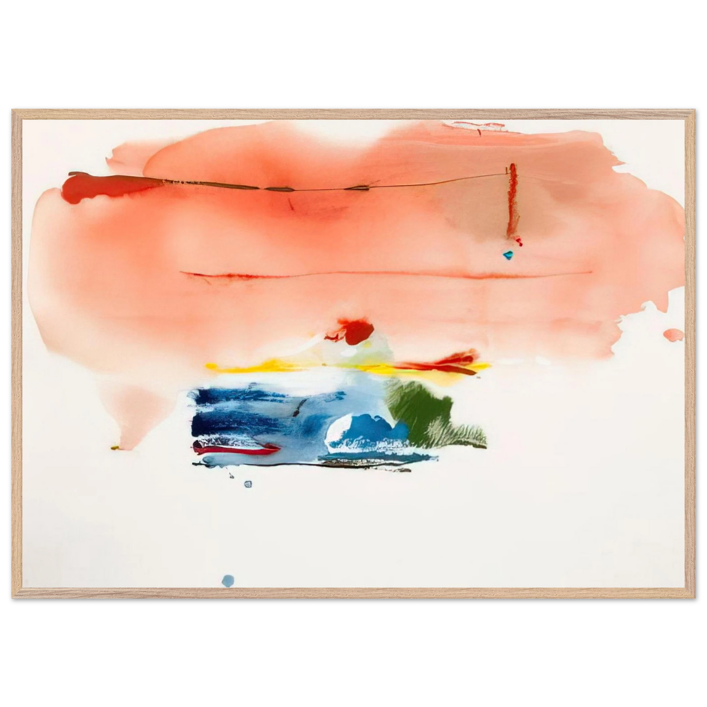 Helen Frankenthaler - Santa Fe II - 1986 Wall art - 21x29.7 cm / 8x12" - Premium Wooden Framed Poster With Fine Art Paper - Wood frame