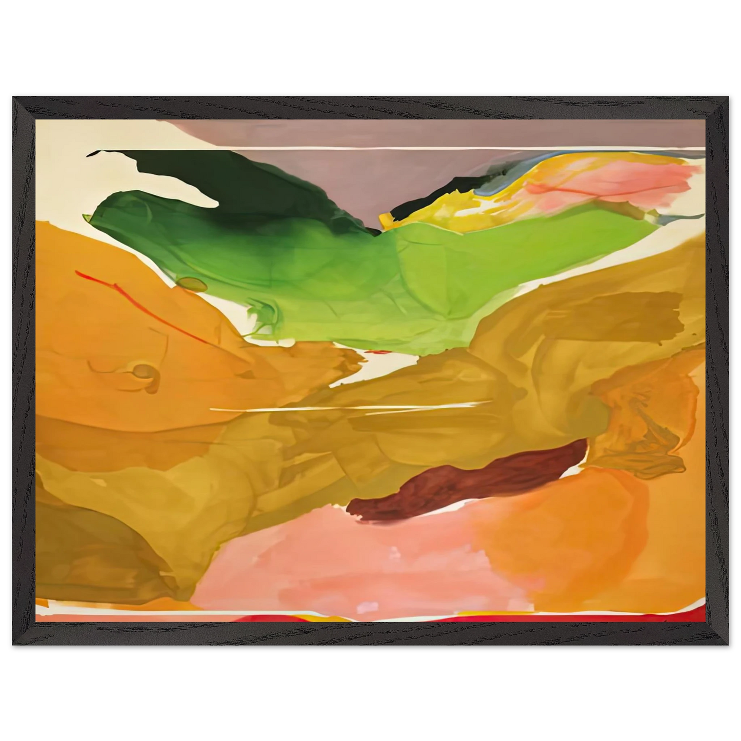 Helen Frankenthaler - Nature Abhors a Vacuum, 1973- Wall Art - 30x40 cm / 12x16 inches - Premium Wooden Framed Poster With Fine Art Paper - Black frame