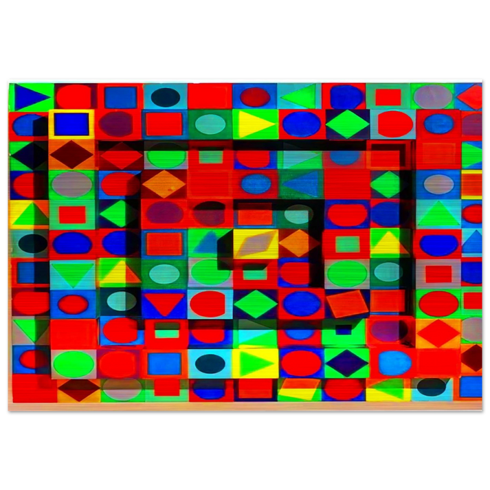 Folklore - 1963 - Victor Vasarely Brushed Aluminum Print - 70x100 cm / 28x40 inches | Victor Vasarely Aluminum Print | Victor Vasarely Prints