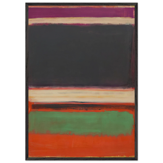 No3No13 Magenta Black Green on Orange - 1949 - Mark Rothko Framed Art Print – Black Wooden Frame - Default Title - -Framed Art Print
