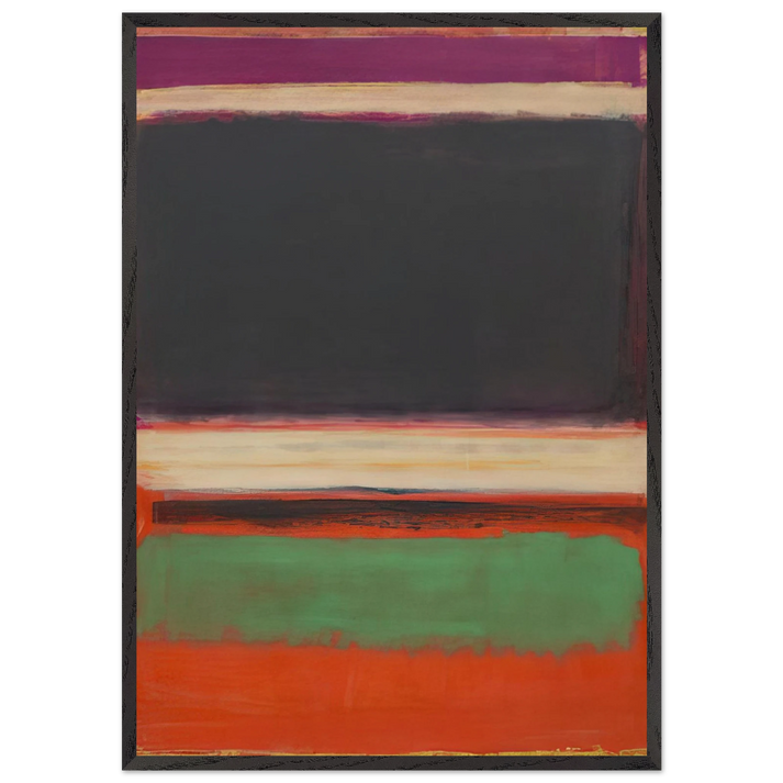 No3No13 Magenta Black Green on Orange - 1949 - Mark Rothko 70x100 cm / 28x40 inches Framed Art Print – Black Wooden Frame