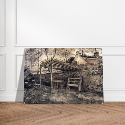 The Garden of the Parsonage with Arbor - Vincent van Gogh Acrylic Print - 70x100 cm / 28x40″ inches | Vincent van Gogh Wall Art | Vincent van Gogh Prints