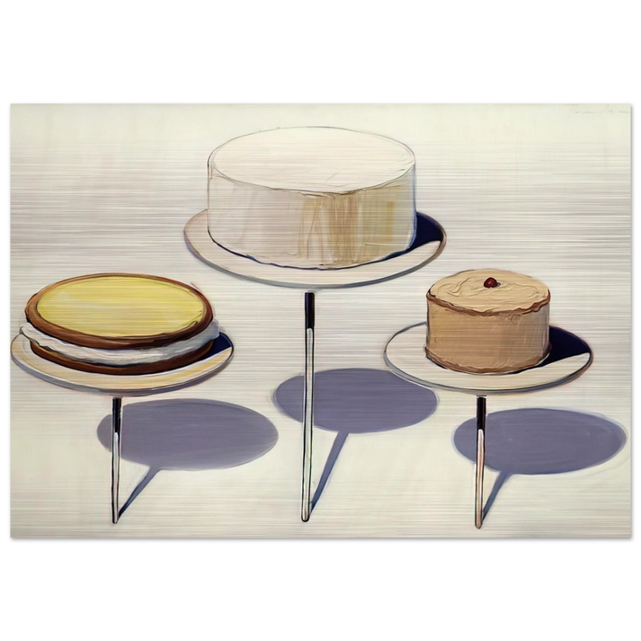 Display Cakes - 1963 - Wayne Thiebaud Brushed Aluminum Print - 70x100 cm / 28x40 inches | Wayne Thiebaud Aluminum Print | Wayne Thiebaud Prints