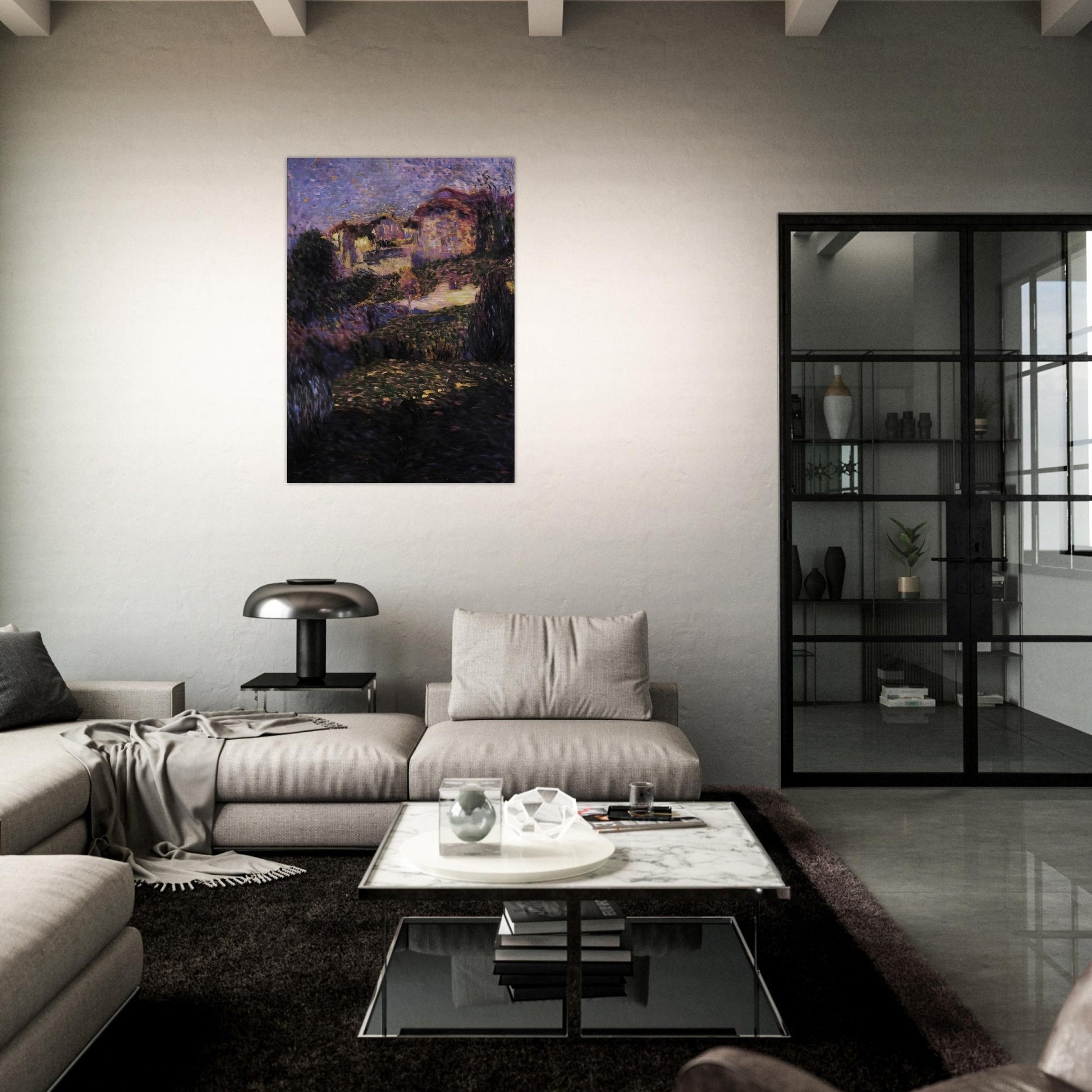 PAESAGGIO 1909 - Carlo Carra Brushed Aluminum Print - 70x100 cm / 28x40 inches | Carlo Carra Aluminum Print | Carlo Carra Prints