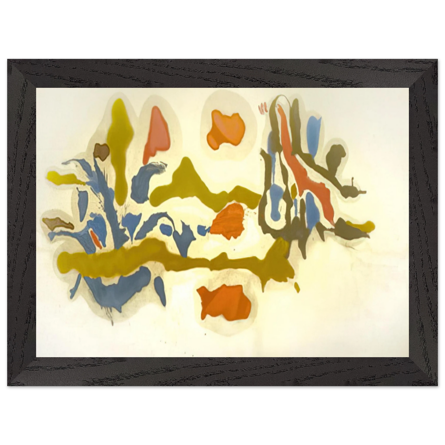 Helen Frankenthaler - Seascape with Dunes - 1962 Wall art - 27x35 cm / 11x14 inches - Premium Wooden Framed Poster With Fine Art Paper - Wood frame