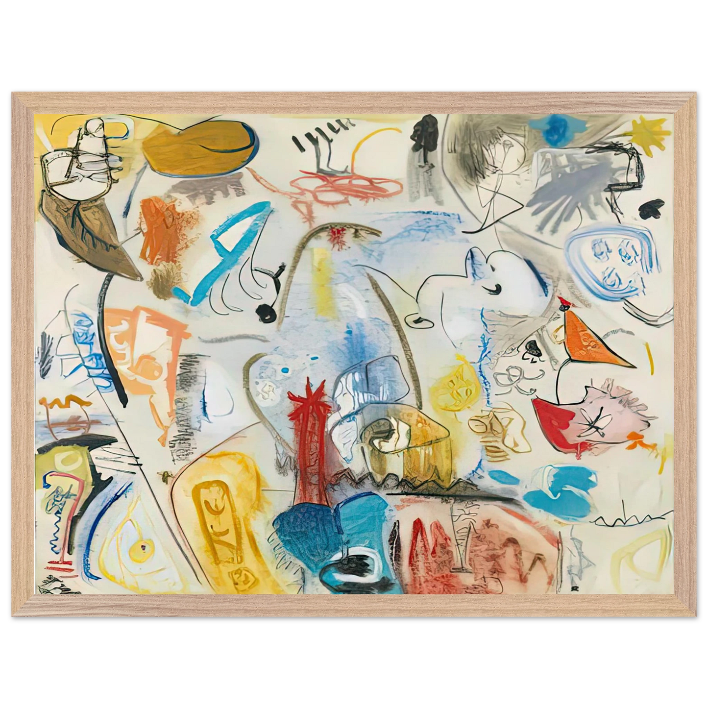Helen Frankenthaler - Circus Landscape, 1951- Wall Art - 60x80 cm / 24x32 inches - Premium Wooden Framed Poster With Fine Art Paper - Wood frame