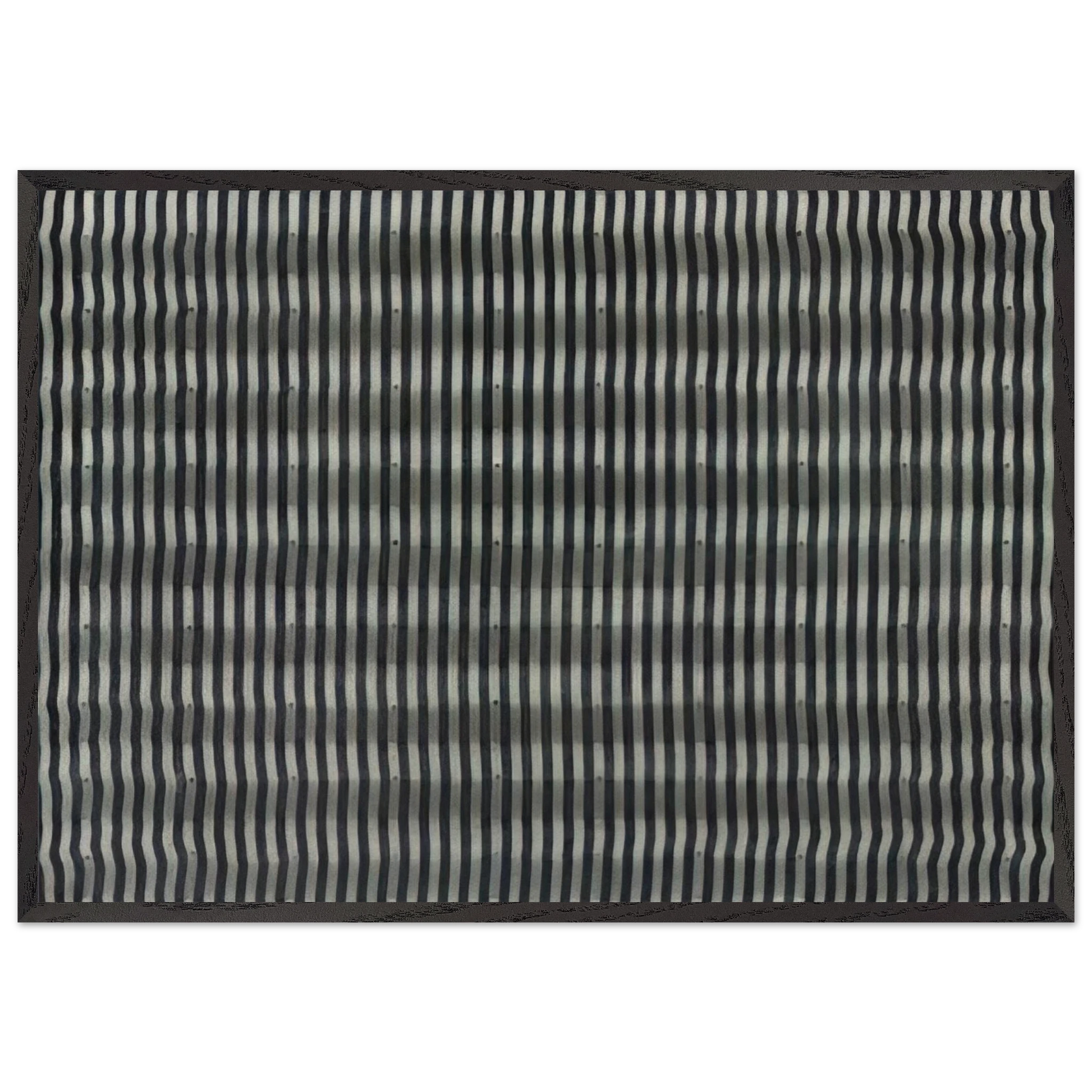 Untitled Striped Surface - 1961 - Enrico Castellani Framed Art Print – Black Wooden Frame - Default Title - -Framed Art Print
