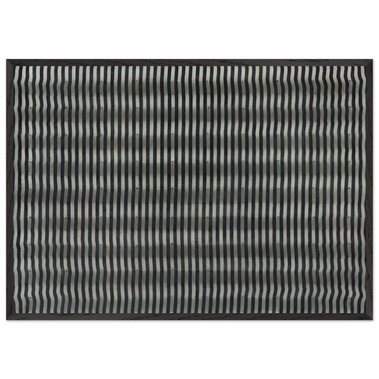 Untitled Striped Surface - 1961 - Enrico Castellani Framed Art Print – Black Wooden Frame - Default Title - -Framed Art Print