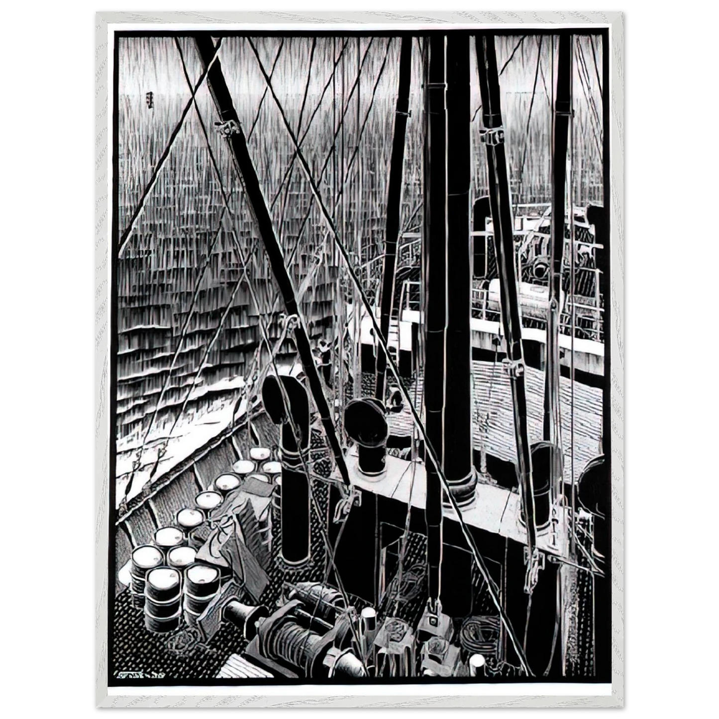 MC Escher - FREIGHTER SEPTEMBER 1936 1936 Wall Art - 30x40 cm / 12x16 inches - Fine Art Poster - -