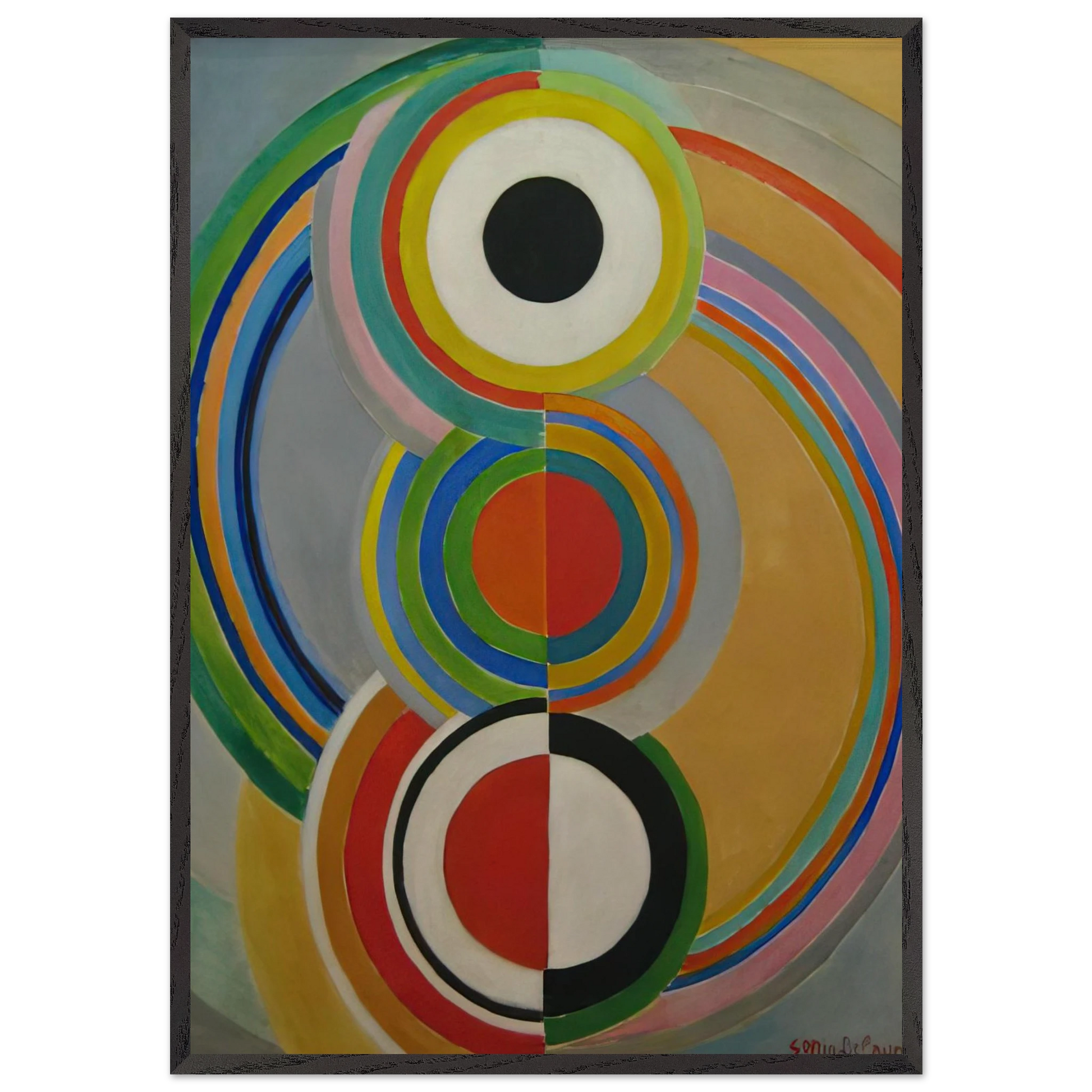 RYTHME 1 - Sonia Delaunay Framed Art Print – Black Wooden Frame - Default Title - -Framed Art Print