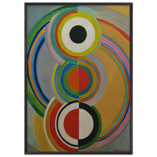 RYTHME 1 - Sonia Delaunay 70x100 cm / 28x40 inches Framed Art Print – Black Wooden Frame