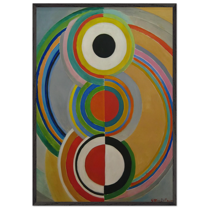 RYTHME 1 - Sonia Delaunay 70x100 cm / 28x40 inches Framed Art Print – Black Wooden Frame