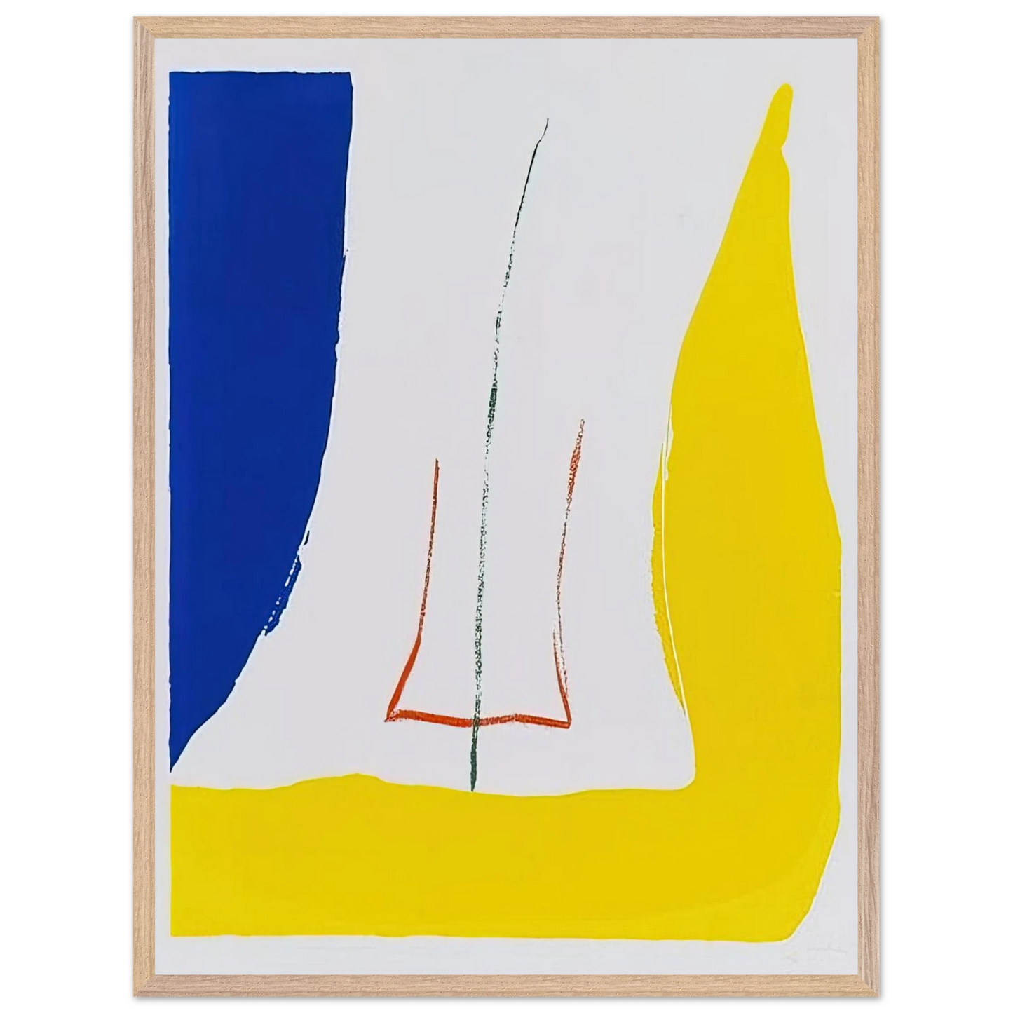 Helen Frankenthaler - Sun Corner - 1968 Wall art - 30x45 cm / 12x18 inches - Premium Wooden Framed Poster With Fine Art Paper - Wood frame