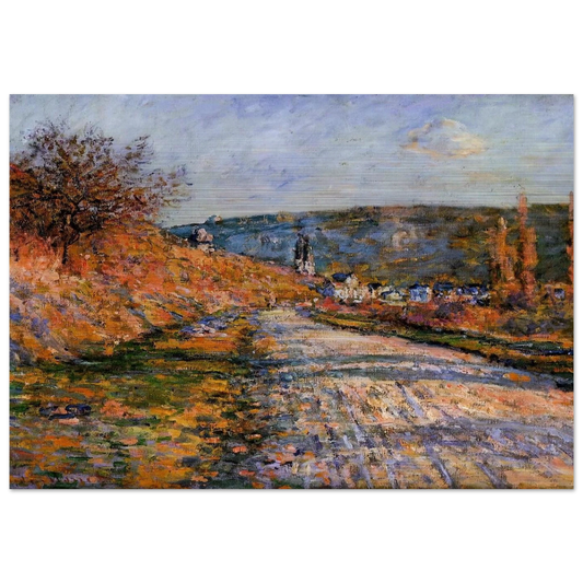 The Road to Vetheuil - claude monet Brushed Aluminum Print - 70x100 cm / 28x40 inches | claude monet Aluminum Print | claude monet Prints