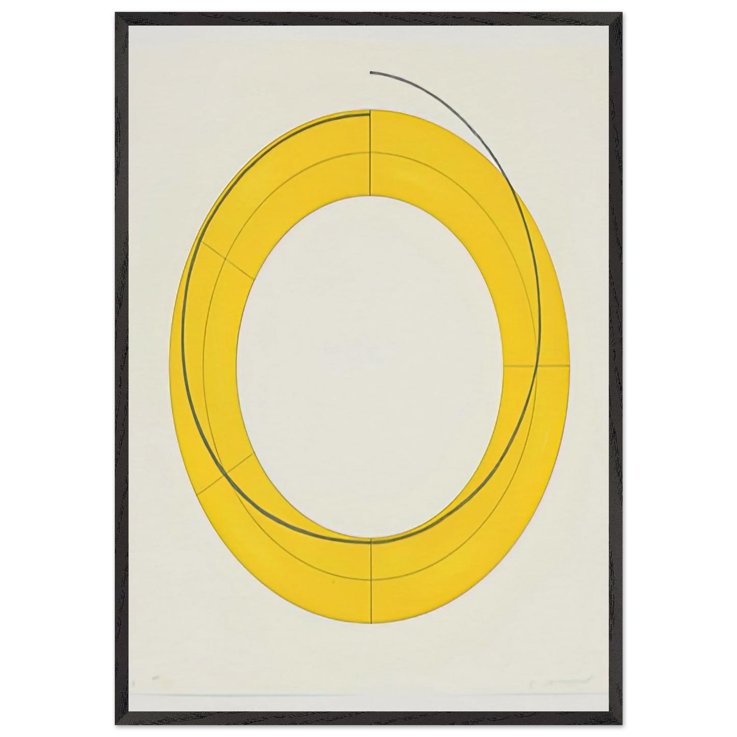 RING A YELLOW 2010 - Robert Mangold Framed Art Print – Black Wooden Frame - Default Title - -Framed Art Print