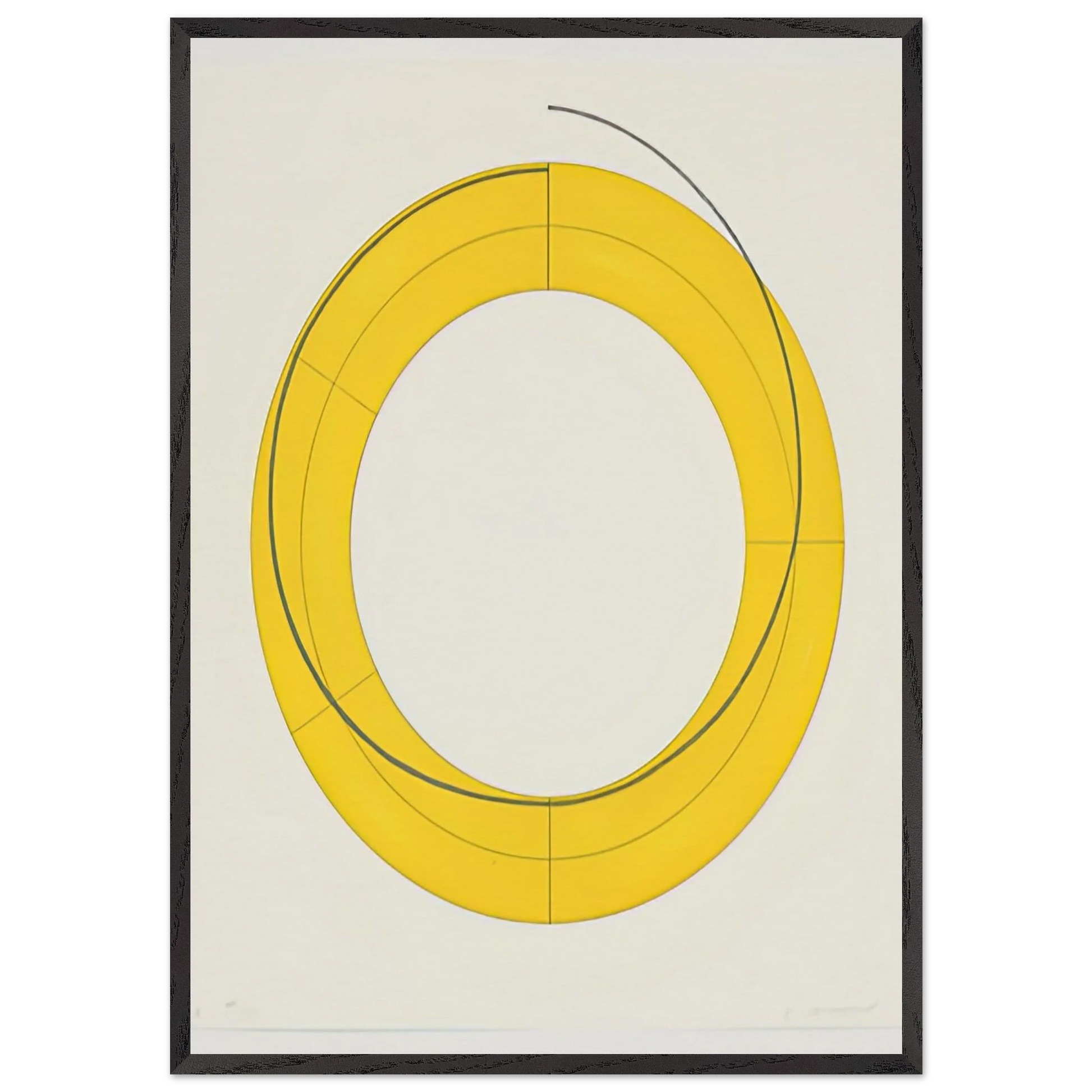 RING A YELLOW 2010 - Robert Mangold Framed Art Print – Black Wooden Frame - Default Title - -Framed Art Print