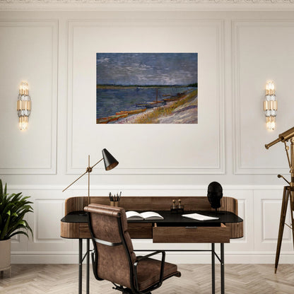 Moored Boats - Vincent van Gogh Brushed Aluminum Print - 70x100 cm / 28x40 inches | Vincent van Gogh Aluminum Print | Vincent van Gogh Prints