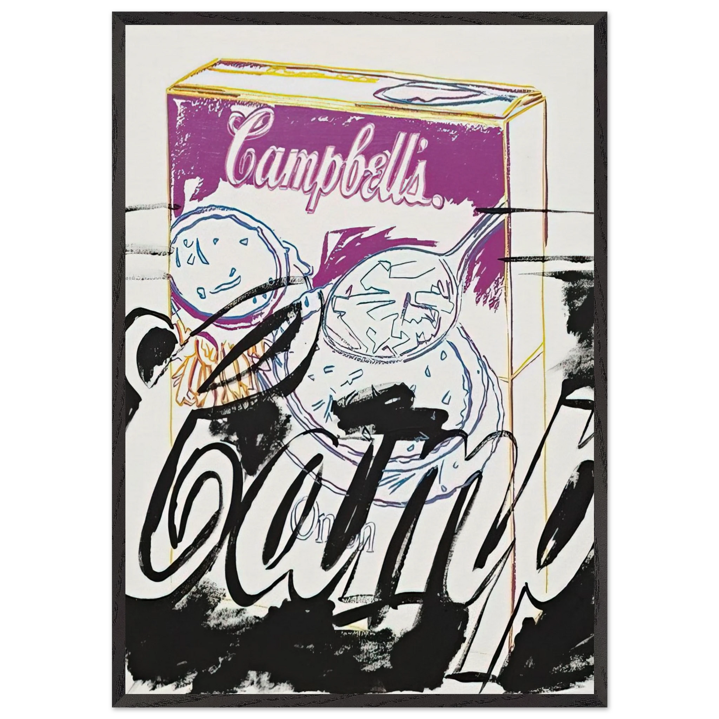 Campells Onion Soup Box - Andy Warhol Framed Art Print – Black Wooden Frame - Default Title - -Framed Art Print