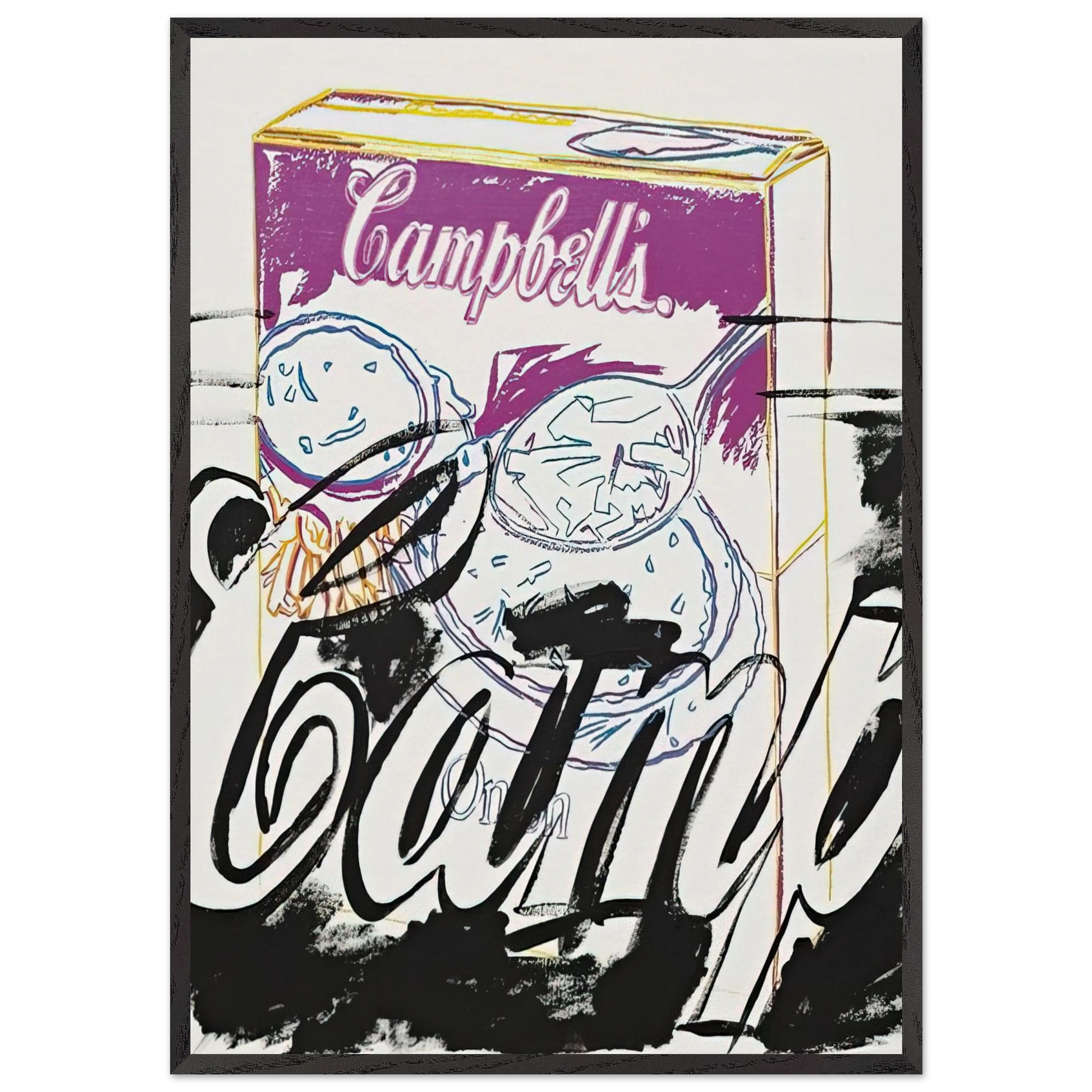 Campells Onion Soup Box - Andy Warhol Framed Art Print – Black Wooden Frame - Default Title - -Framed Art Print