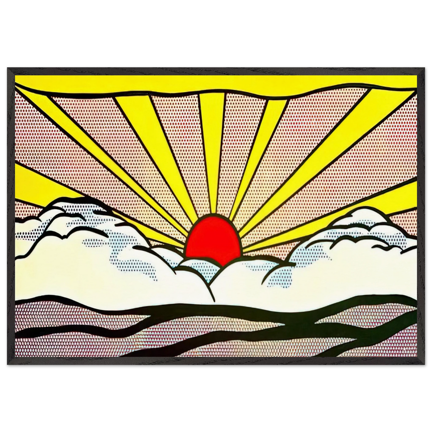 SUNRISE 1965 - Roy Lichtenstein Framed Art Print – Black Wooden Frame - Default Title - -Framed Art Print