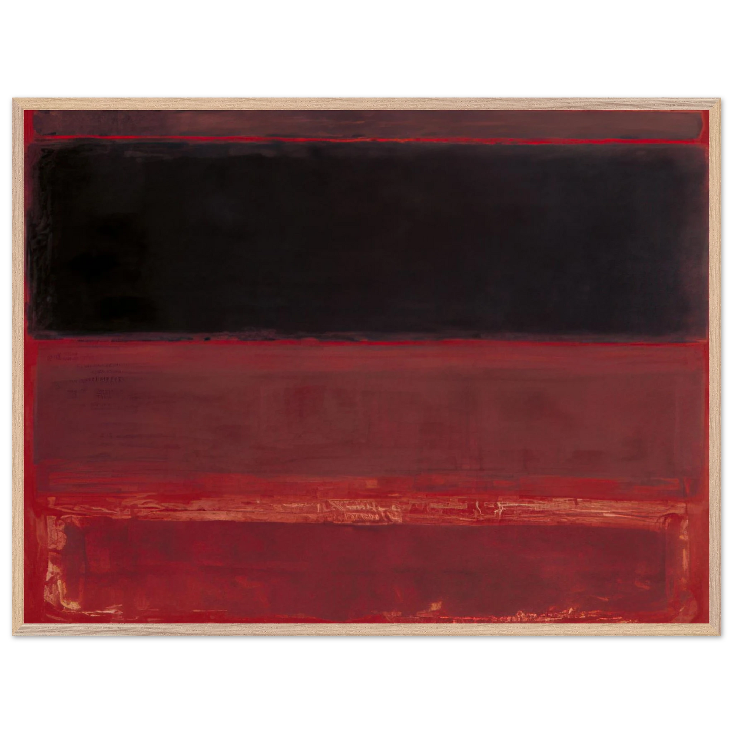 Mark Rothko - Four Darks in Red - 1958 Wall Art - 30x40 cm / 12x16 inches - Premium Wooden Framed Poster With Fine Art Paper - Wood frame