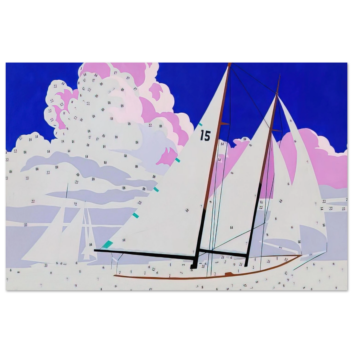 Andy Warhol - Do It Yourself  Sailboats  Fine Art Poster - 75x100 cm / 30x40 inches