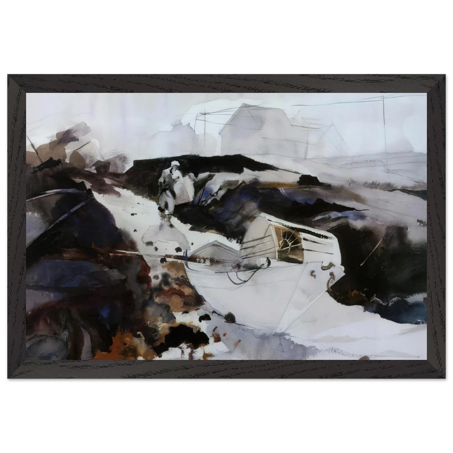 Andrew Wyeth - THE WHITE DORY 1941 Wall Art - 30x40 cm / 12x16 inches - Premium Wooden Framed Poster With Fine Art Paper - Wood frame