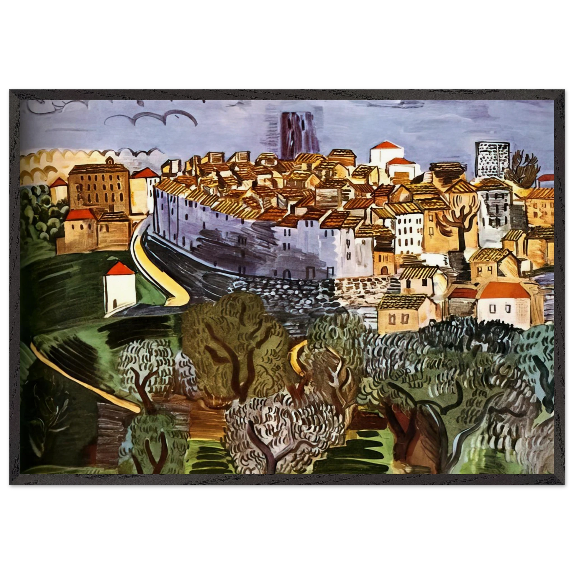 VENCE 1923 - Raoul Dufy 70x100 cm / 28x40 inches Framed Art Print – Black Wooden Frame