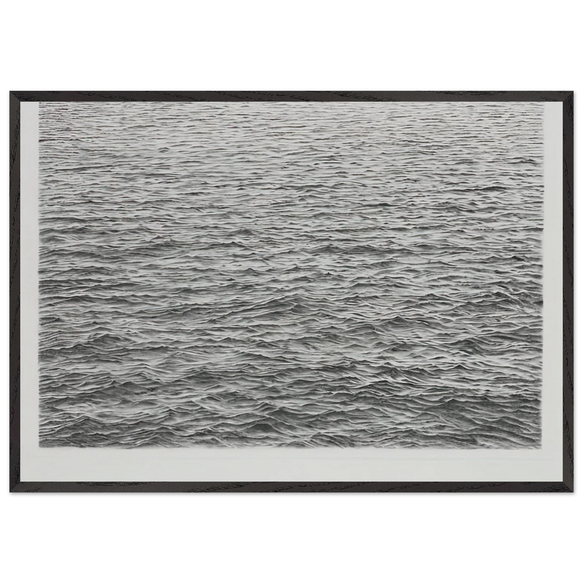 DRYPOINT OCEAN SURFACE 1983 - Vija Celmins Framed Art Print – Black Wooden Frame - Default Title - -Framed Art Print