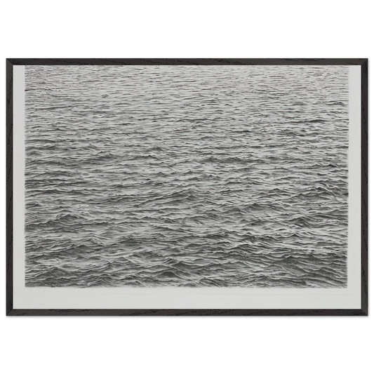 DRYPOINT OCEAN SURFACE 1983 - Vija Celmins Framed Art Print – Black Wooden Frame - Default Title - -Framed Art Print