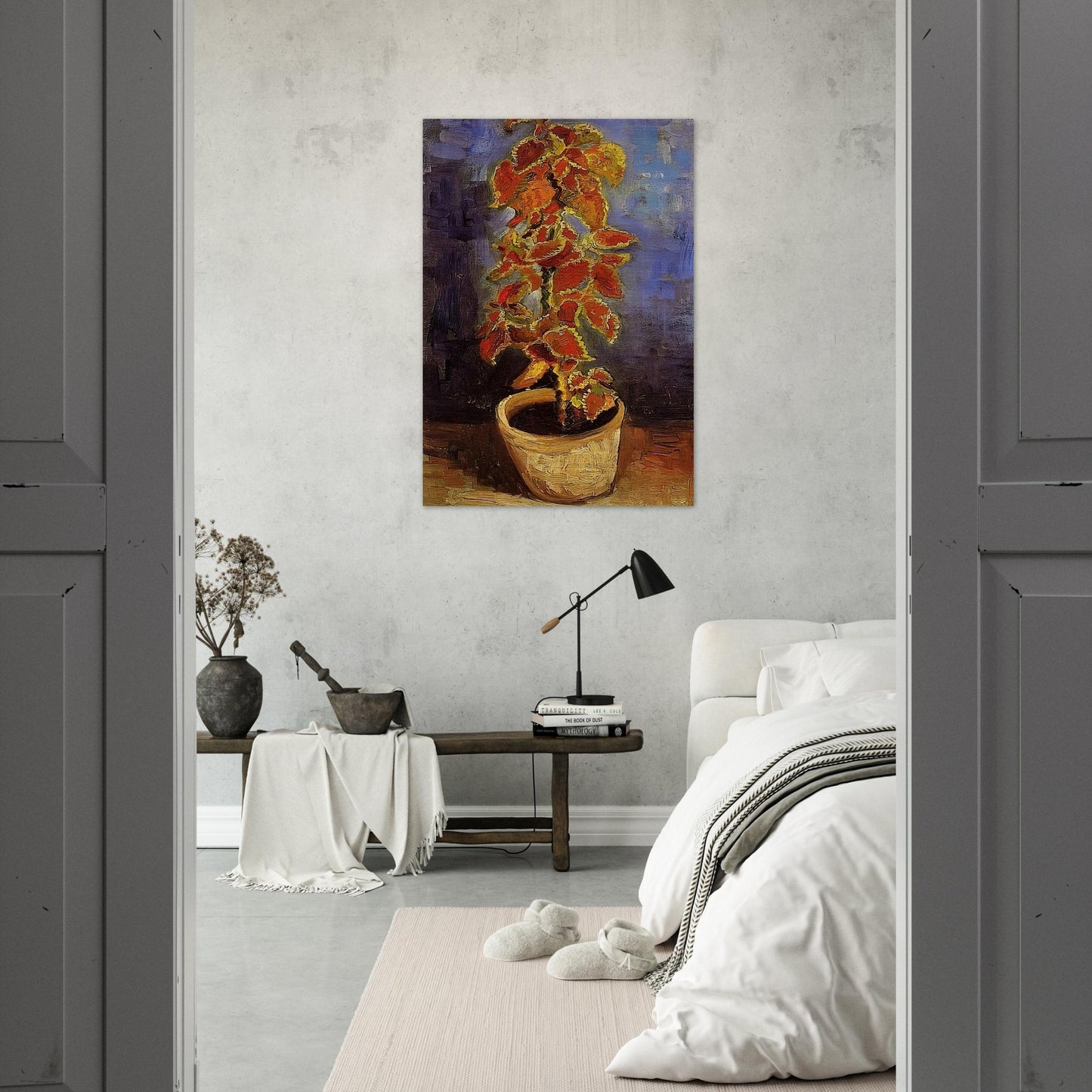 Coleus Plant in a Flowerpot - Vincent van Gogh Brushed Aluminum Print - 70x100 cm / 28x40 inches | Vincent van Gogh Aluminum Print | Vincent van Gogh Prints