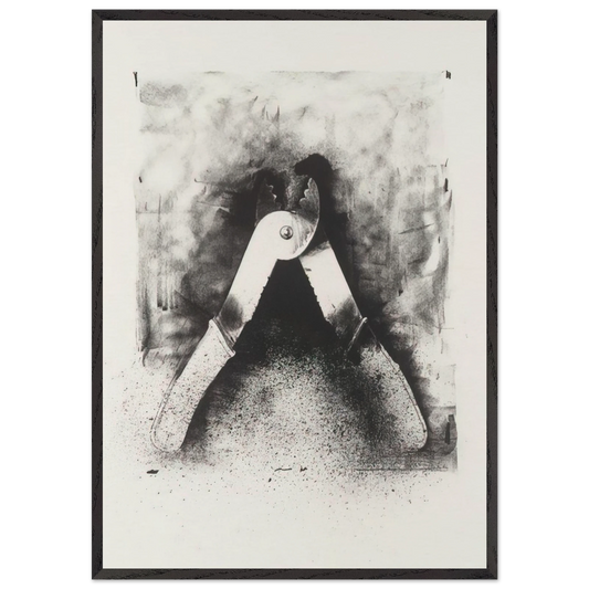 UNTITLED FROM TEN WINTER TOOLS 1973 7 - Jim Dine Framed Art Print – Black Wooden Frame - Default Title - -Framed Art Print