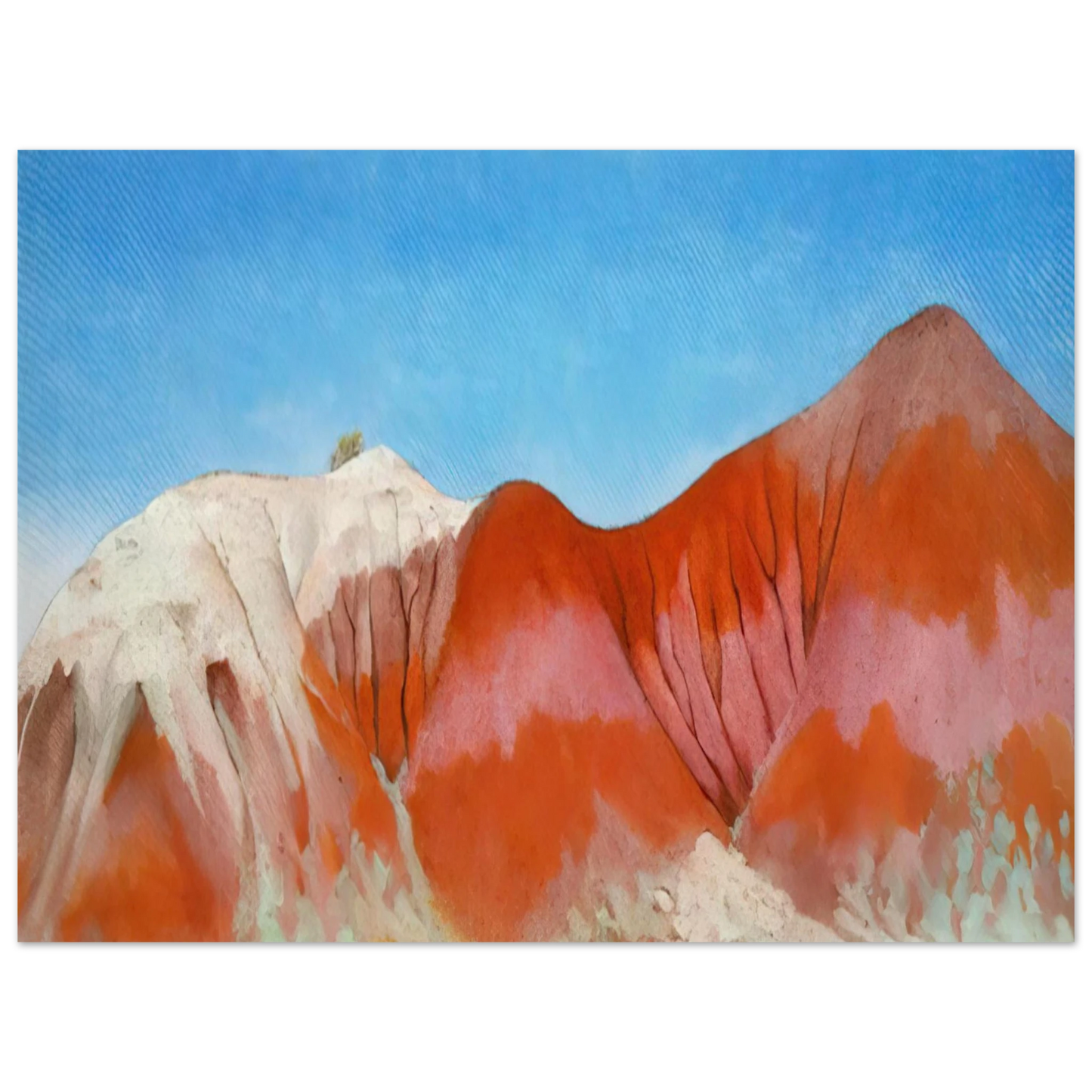 Georgia O'Keeffe - Series near abiquiu, New Mexico - Hills to the left Fine Art Poster - 13x18 cm / 5x7 inches