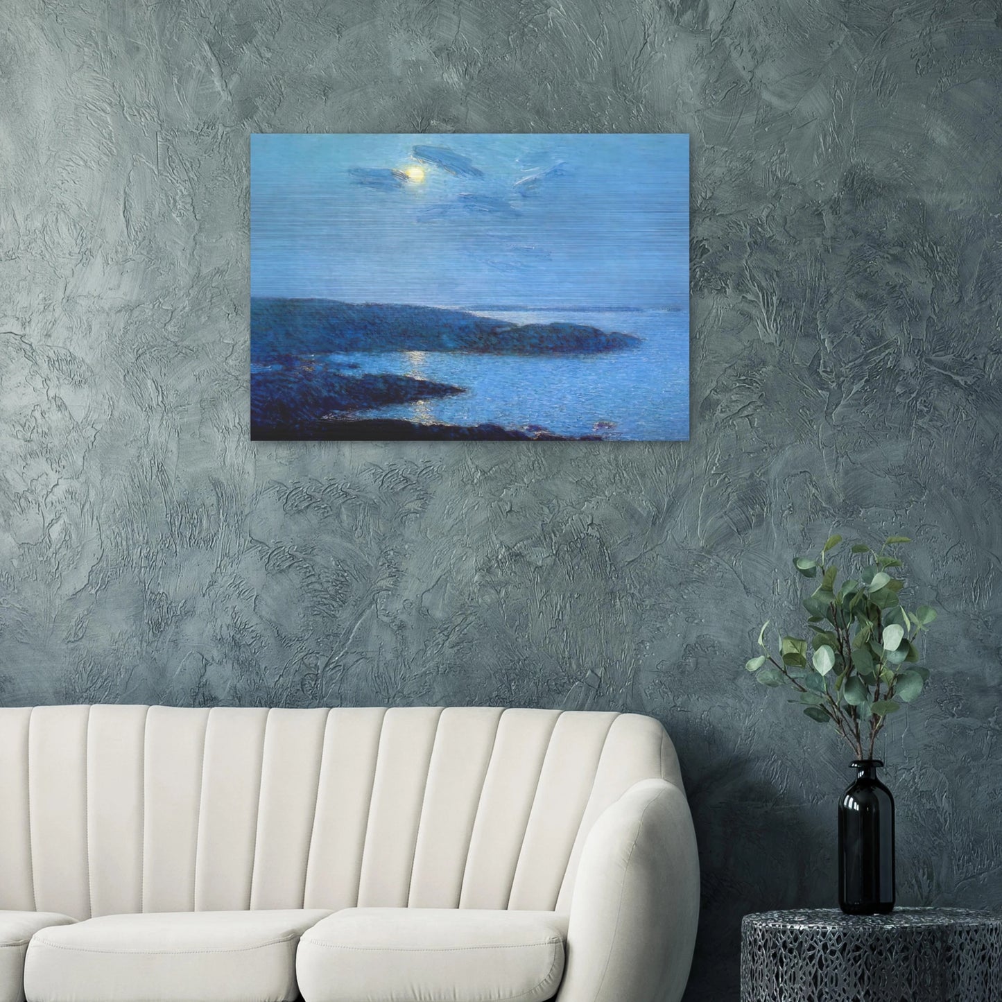Moonlight - Childe Hassam Brushed Aluminum Print - 70x100 cm / 28x40 inches | Childe Hassam Aluminum Print | Childe Hassam Prints