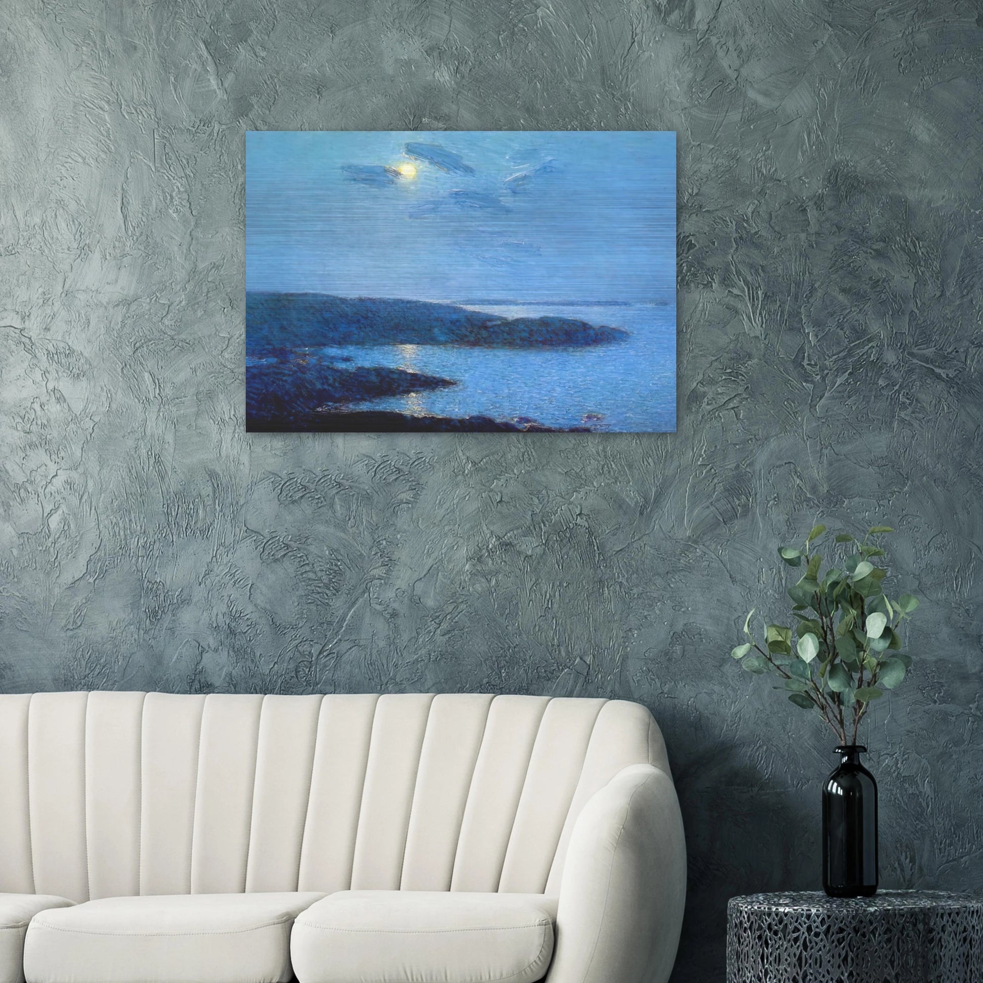 Moonlight - Childe Hassam Brushed Aluminum Print - 70x100 cm / 28x40 inches | Childe Hassam Aluminum Print | Childe Hassam Prints
