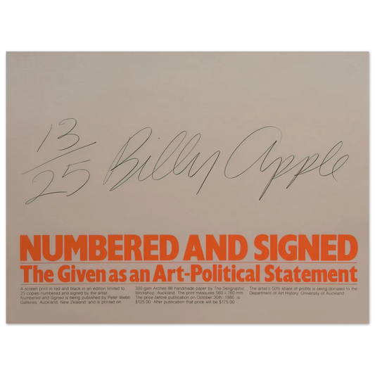 Billy Apple - Numbered and Signed - 1980 Fine Art Poster - Default Title