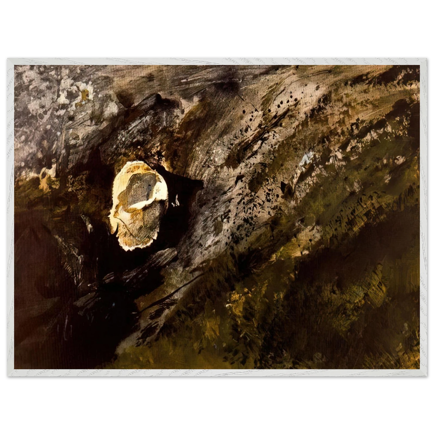 Andrew Wyeth - INLAND SHELL Wall Art - 21x29.7 cm / 8x12" - Premium Wooden Framed Poster With Fine Art Paper - White frame