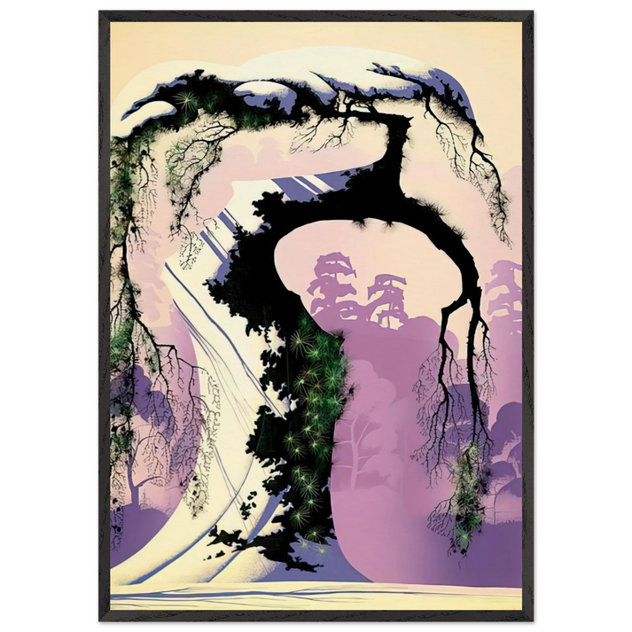 Norway Pine - Eyvind Earle 70x100 cm / 28x40 inches Framed Art Print – Black Wooden Frame