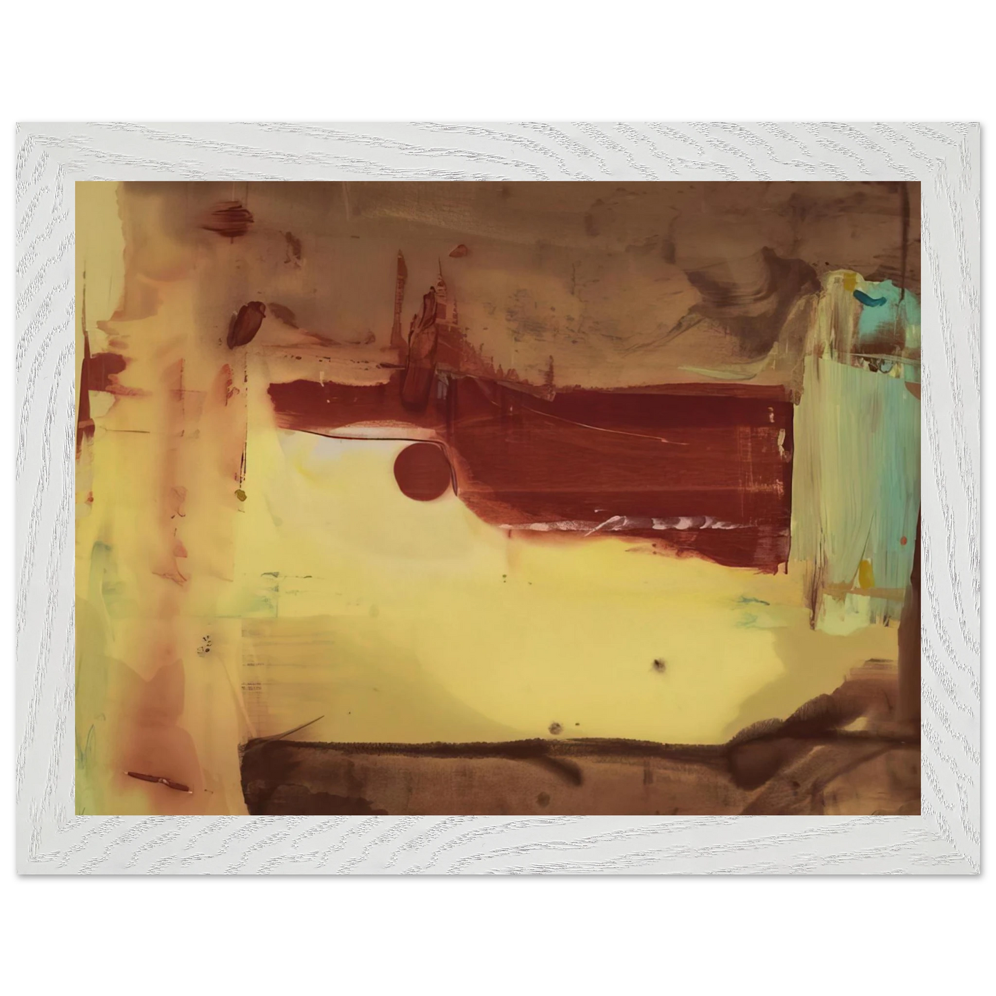 Helen Frankenthaler - Desert Pass - 1976 Wall art - 70x100 cm / 28x40 inches - Premium Wooden Framed Poster With Fine Art Paper - White frame