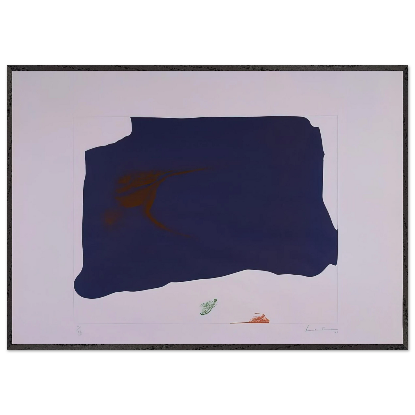 Helen Frankenthaler - Variation II on Mauve Corner - 1969 Wall art - 30x45 cm / 12x18 inches - Premium Wooden Framed Poster With Fine Art Paper - Black frame