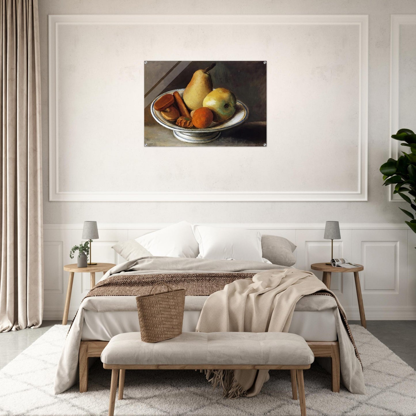 Fruit Bowl with Fruit - 1918 - Pablo Picasso Acrylic Print - 70x100 cm / 28x40″ inches | Pablo Picasso Wall Art | Pablo Picasso Prints